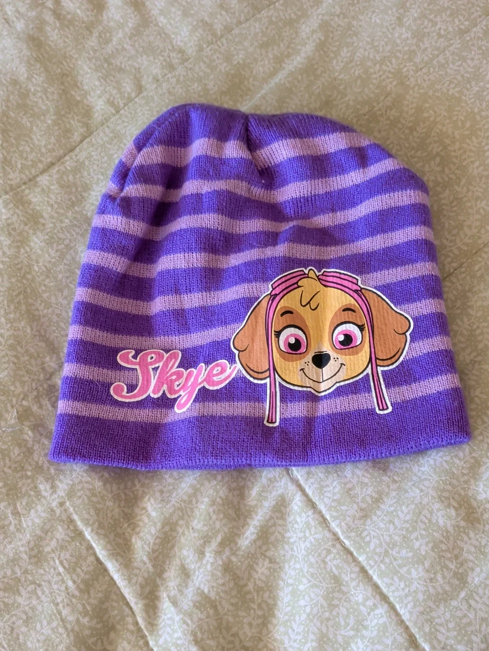 Paw Patrol Skye Purple and Light Purple Striped Beanie Hat